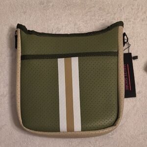 HAUTE SHORE Jeri Spruce Green and Tan Crossbody Bag